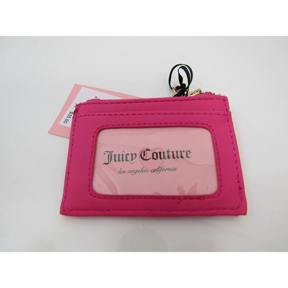 NWT Juicy Couture Pink Flash Spring Fling ID Card Case Keychain Wallet Gold - Picture 4 of 5